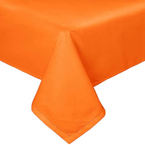 Homescapes Tischdecke, orange, 178 x 300 cm aus 100% Baumwolle, eckiges Tischtuch für Küche und Esszimmer, Baumwolltischdecke, waschbar und pflegeleicht von Homescapes