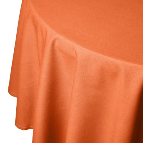 Homescapes Tischdecke, orange, aus 100% Baumwolle, 178 cm Durchmesser, rundes Tischtuch für Küche und Esszimmer, waschbar und pflegeleicht, terrakotta von Homescapes