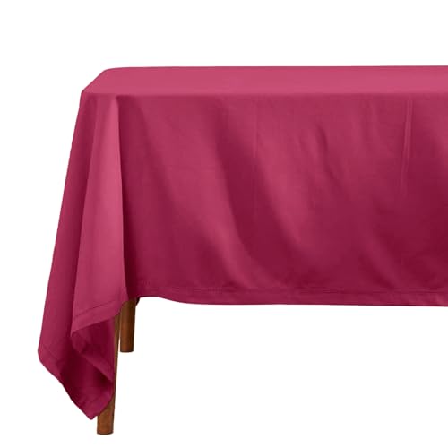 Homescapes Weinrote Tischdecke mit Hohlsaum aus 100% Baumwolle 178x300 cm, XXL Tischtuch rechteckig, waschbar & pflegeleicht von Homescapes