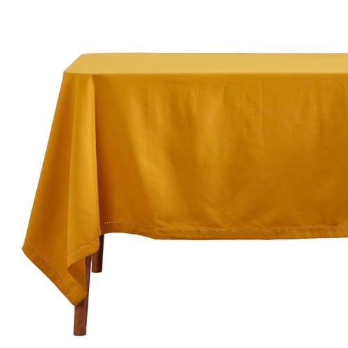 Homescapes Senfgelbe Tischdecke mit Hohlsaum aus 100% Baumwolle 137x228 cm, Tischtuch rechteckig, waschbar & pflegeleicht Homescapes Senfgelbe Tischdecke mit Hohlsaum aus 100% Baumwolle 137x228 cm, Tischtuch rechteckig, waschbar & pflegeleicht von Homescapes