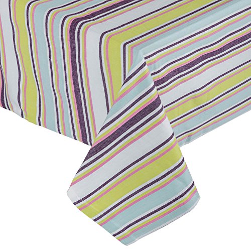 Homescapes Bunt gestreifte Tischdecke Osaka 137x178 cm, Tischtuch rechteckig, waschbar & pflegeleicht aus 100% Baumwolle von Homescapes