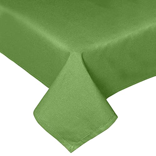Homescapes grüne Tischdecke, 137 x 137 cm aus 100% Baumwolle, quadratisches Tischtuch für Küche und Esszimmer, waschbar und pflegeleicht, olivgrün von Homescapes