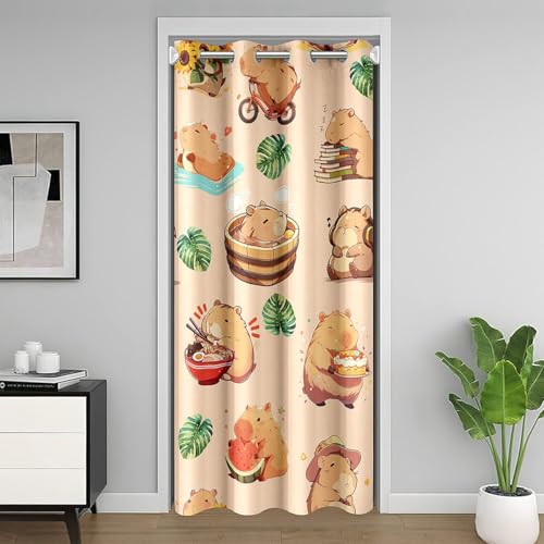 Cartoon Capybara Türvorhang 106x203cm,Kawaii Capybara Verdunkelungsvorhang,Capybara Tierliebhaber Tür Drapieren Kawaii Tiere Zimmerteiler Vorhang,Wassermelone Botanischer Blumenraum Heimdekor Cartoon Capybara Türvorhang 106x203cm,Kawaii Capybara Verdunkelungsvorhang,Capybara Tierliebhaber Tür Drapieren Kawaii Tiere Zimmerteiler Vorhang,Wassermelone Botanischer Blumenraum Heimdekor von Homewish