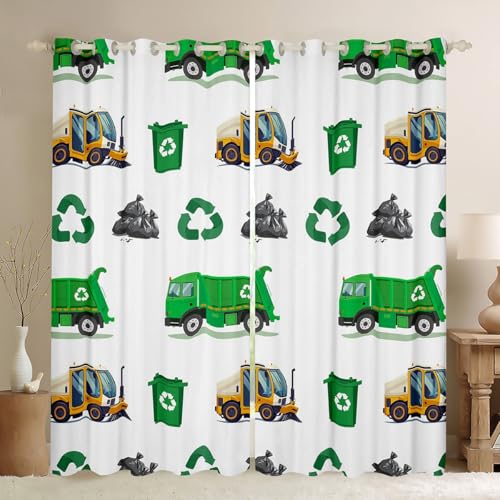 Homewish Grüner Müllwagen Vorhänge für Kinder Jungen Mädchen,Cartoon Müllwagen Vorhänge Verdunkelung für Wohnzimmer,Ausrüstung Fahrzeug LKW Vorhänge BAU Fenster Vorhänge 2 Panels 117Bx183L Homewish Grüner Müllwagen Vorhänge für Kinder Jungen Mädchen,Cartoon Müllwagen Vorhänge Verdunkelung für Wohnzimmer,Ausrüstung Fahrzeug LKW Vorhänge BAU Fenster Vorhänge 2 Panels 117Bx183L von Homewish