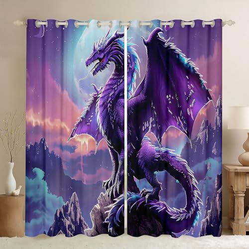 Homewish Magische Drachen Vorhänge & Vorhänge 3D Drachen Vorhänge Lila Galaxie Verdunkelungsvorhänge Magische Tier Tierwelt Wohnzimmer Vorhänge Drachen Thema Fenstervorhänge Homewish Magische Drachen Vorhänge & Vorhänge 3D Drachen Vorhänge Lila Galaxie Verdunkelungsvorhänge Magische Tier Tierwelt Wohnzimmer Vorhänge Drachen Thema Fenstervorhänge von Homewish