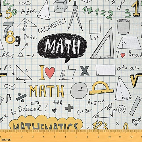 Mathematischen Gleichungen Stoff Meterware Mathematik Formel Polsterstoff für Kinder Teenager Naturwissenschaften Studenten Schule Pädagogischer Stoff Dekorstoff DIY Kunst Stoff 184 x 150 (HxB) von Homewish