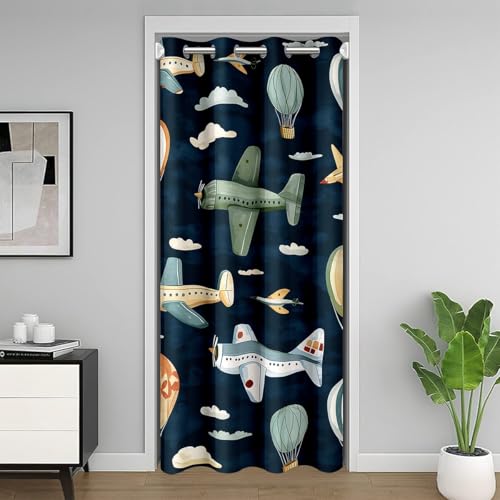Homewish Türvorhang Kinder Flugzeug Verdunkelungsvorhang 106x203cm für Jungen Mädchen Marineblau Tür Drapieren Cartoon Flugzeug Drucken Zimmerteiler Vorhang Hubschrauber Fliegendes Flugzeug Homewish Türvorhang Kinder Flugzeug Verdunkelungsvorhang 106x203cm für Jungen Mädchen Marineblau Tür Drapieren Cartoon Flugzeug Drucken Zimmerteiler Vorhang Hubschrauber Fliegendes Flugzeug von Homewish
