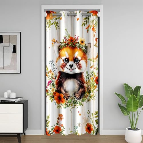 Homewish Türvorhang Roter Panda 132X203 Kinder, Cartoon Waldtiere Vorhang Für Mädchen Jungen, Botanische Blumenpflanze Geeignet Für Türen Mit Fenste Waschbar,Sichtschutzvorhang,Tier Homewish Türvorhang Roter Panda 132X203 Kinder, Cartoon Waldtiere Vorhang Für Mädchen Jungen, Botanische Blumenpflanze Geeignet Für Türen Mit Fenste Waschbar,Sichtschutzvorhang,Tier von Homewish