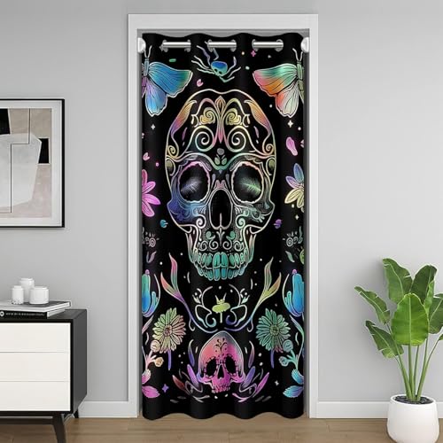 Homewish Türvorhang Zucker Schädel Verdunkelungsvorhang 86x203cm für Mädchen Jungen Boho Schädel Kinder Tür Drapieren Regenbogen Gotisches Skelett Zimmerteiler Vorhang Bunte Blumenmuttel Homewish Türvorhang Zucker Schädel Verdunkelungsvorhang 86x203cm für Mädchen Jungen Boho Schädel Kinder Tür Drapieren Regenbogen Gotisches Skelett Zimmerteiler Vorhang Bunte Blumenmuttel von Homewish