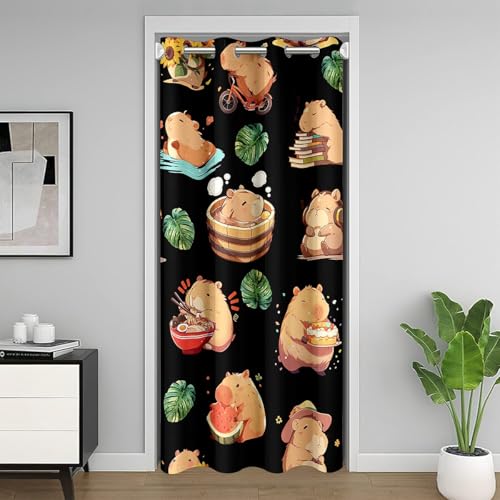 Kinder Capybara Türvorhang,Cartoon Haustier Capybara Verdunkelungsvorhang 86x203cm,Tropische Palmblätter Tür Drapieren,Niedliche Capybara Blumen Zimmerteiler Vorhang,Kawaii Capybara Dekoren Kinder Capybara Türvorhang,Cartoon Haustier Capybara Verdunkelungsvorhang 86x203cm,Tropische Palmblätter Tür Drapieren,Niedliche Capybara Blumen Zimmerteiler Vorhang,Kawaii Capybara Dekoren von Homewish
