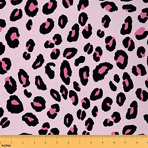 Leopardenmuster Stoff Meterware Gepardenmuster Polsterstoff Afrikanischen Wildtieren Dekorstoff Abstrakte Hautflecken für Drinnen Draußen Wasserdichter Kunststoff Selbermachen Rosa 92 x 150 (HxB) von Homewish