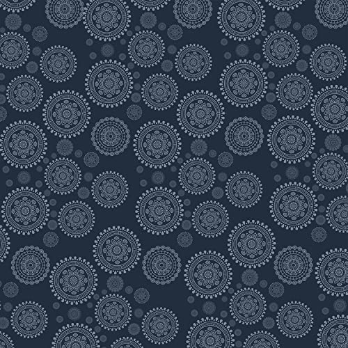 Mandala Stoff Meterware Boho Polsterstoff für Stühle schicker floraler Indoor Outdoor Stoff wasserdichter Stoff im Retro Bohemian Exotik Stil DIY Polster und Wohnakzente 184 x 150 (HxB) Blau von Homewish
