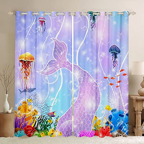 Meerjungfrau Schwanz Vorhang für Kinder Meerjungfrau Zimmer Dekor für Schlafzimmer Vorhänge Girly Regenbogen Vorhänge 3d Ozean Tier Fenster Vorhänge Gradient Wohnzimmer Vorhänge,2 Panels Je 140Bx245L Meerjungfrau Schwanz Vorhang für Kinder Meerjungfrau Zimmer Dekor für Schlafzimmer Vorhänge Girly Regenbogen Vorhänge 3d Ozean Tier Fenster Vorhänge Gradient Wohnzimmer Vorhänge,2 Panels Je 140Bx245L von Homewish