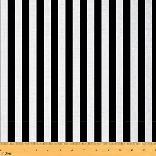 Schwarz Weiß Gestreifter Polsterstoff Geometrischen Streifen Stoff Meterware Abstrakter Moderne Dekorstoff Diy Stoff für Drinnen und Draußen Bastel Patchwork für Quilten Nähen 184 x 150 (HxB) von Homewish