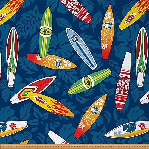 Surf-Stoff von The Yard, Ocean Surfing Polsterstoff, Boho Surfboard Dekorativer Stoff, hawaiianische Palme Outdoor-Stoff, Basteln Patchwork Polsterung und Heimwerker-Projekte, Blau, 91 cm Surf-Stoff von The Yard, Ocean Surfing Polsterstoff, Boho Surfboard Dekorativer Stoff, hawaiianische Palme Outdoor-Stoff, Basteln Patchwork Polsterung und Heimwerker-Projekte, Blau, 91 cm von Homewish