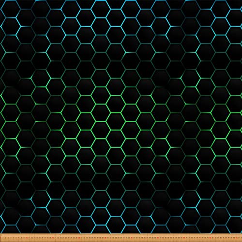 Wabenmuster Stoff Meterware Ombré Sechseck geometrischer Polsterstoff für Stühle Bienenstock stereoskopischer dichter Lochkunst Dekorationsstoff Polster und Wohnakzente blaugrün 184 x 150 (HxB) von Homewish