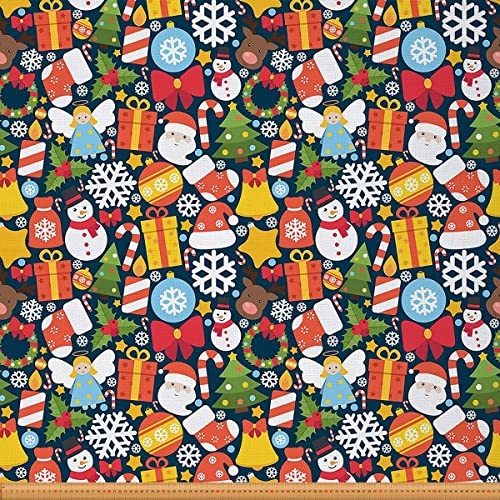 Weihnachtsstoff Meterware Weihnachtsschneeflocken Polsterstoff Weihnachtsbaum Weihnachtsmann Zuckerstangen Dekorstoff Hirschgeweih Schneemann Geschenk Engel Drinnen Draußen Rot Grün 184 x 150 (HxB) von Homewish