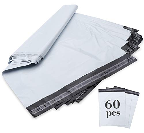 60 Versandbeutel Plastik Versandtaschen 420 x 520mm + 50mm Versandtüten Warenbeutel,Selbstklebend und Blickdicht für Kleidung und Textilien-Weiße von Homewit