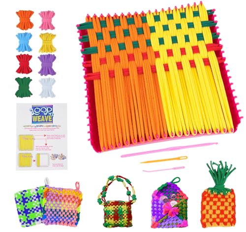 Homewit Buntes Webstuhl Spielzeug, 8 Strickringe in Regenbogenfarben, Topflappen-Schlaufen-Bastelarbeiten für Mädchen im Alter von 6, 7, 8–12 und 13 Jahren, Strick-Bastelset für Kinder und Erwachsene Homewit Buntes Webstuhl Spielzeug, 8 Strickringe in Regenbogenfarben, Topflappen-Schlaufen-Bastelarbeiten für Mädchen im Alter von 6, 7, 8–12 und 13 Jahren, Strick-Bastelset für Kinder und Erwachsene von Homewit