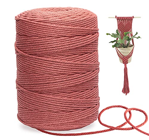 Homewit Premium Makramee Garn - 3 mm x 300 m - Baumwollgarn, Baumwollseil für Natürliche Optik, Baumwolle für Basteln, Wandbehänge, Dekorationsprojekte,Stale Ziegelrot Homewit Premium Makramee Garn - 3 mm x 300 m - Baumwollgarn, Baumwollseil für Natürliche Optik, Baumwolle für Basteln, Wandbehänge, Dekorationsprojekte,Stale Ziegelrot von Homewit
