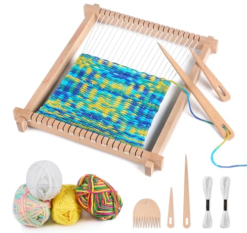 Homewit Webrahmen für Kinder, Hochwertiger Weben Groß 24 x 28cm und Aktualisierte Fassung Holz Webrahmen Set inkl. vier Bunt Farbverlauf Wolle Homewit Webrahmen für Kinder, Hochwertiger Weben Groß 24 x 28cm und Aktualisierte Fassung Holz Webrahmen Set inkl. vier Bunt Farbverlauf Wolle von Homewit