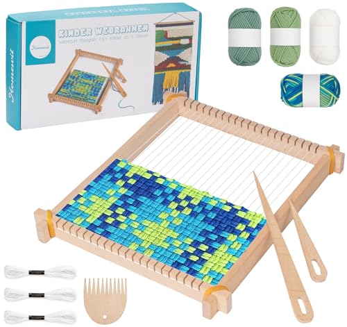 Homewit Webrahmen für Kinder ab 6 Jahre, DIY Holz Webrahmen Kinder 24 x 28cm mit Anleitung und Garn, Hochwertiger Weben Webstuhl Set für Erwachsene Anfänger Homewit Webrahmen für Kinder ab 6 Jahre, DIY Holz Webrahmen Kinder 24 x 28cm mit Anleitung und Garn, Hochwertiger Weben Webstuhl Set für Erwachsene Anfänger von Homewit