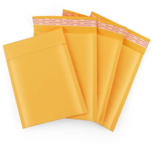 Luftpolsterumschläge A5, 60 Stück Gelbes Papier 16cm x 23cm Poly Bubble Mailers Padded Envelopes Selbstversiegelnde, Versandtaschen Umschläge Bubble Lined für Luftpolster Kuvert von Homewit