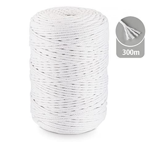 Makramee Garn Weiß, Homewit Macrame Cord 3mm x 300m und Makramee Baumwollgarn, Baumwollkordel für Blumenampel Makramee Wandbehang und Hängepflanze Pflanze Aufhänger, Weben Dekoration Makramee Garn Weiß, Homewit Macrame Cord 3mm x 300m und Makramee Baumwollgarn, Baumwollkordel für Blumenampel Makramee Wandbehang und Hängepflanze Pflanze Aufhänger, Weben Dekoration von Homewit