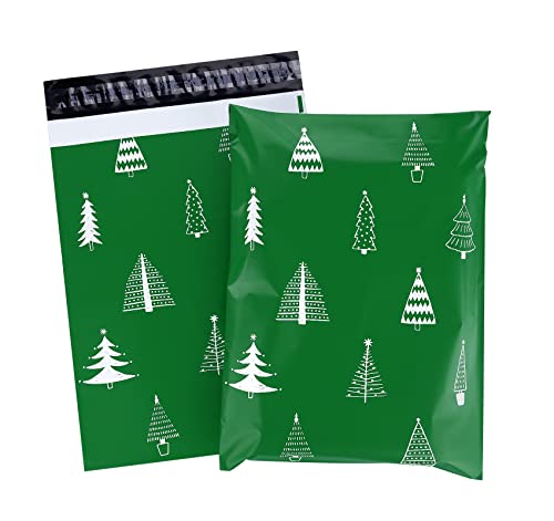 Versandbeutel Weihnachten Grün, 60 Plastik Versandtaschen 300x400mm, Selbstklebend und Blickdicht, Versandtüten aus Plastik für Kleidung und Weihnachten Geschenkbeutel von Homewit