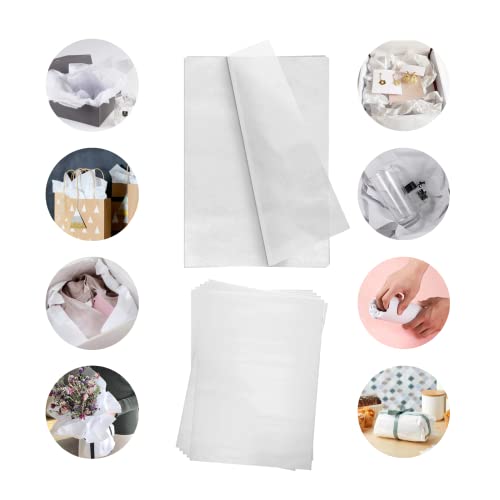 Seidenpapier, säurefrei, weiß, MG 18 g/m², für dekorative Skizzen, zum Basteln, Verpacken, 450 mm x 700 mm, 100 Blatt von Homey Mart