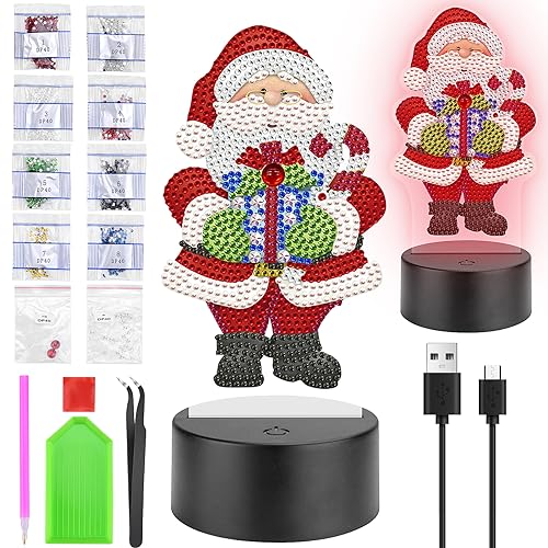 Homgaty Diamond Painting Weihnachten, Geschenke für Mädchen 6 7 8 9 10 Jahre, 5D Diamantmalerei DIY Nachtlicht Bastelset Basteln Weihnachtsdekoration, Weihnachtsgeschenke für Kinder 6-12 Jahre Homgaty Diamond Painting Weihnachten, Geschenke für Mädchen 6 7 8 9 10 Jahre, 5D Diamantmalerei DIY Nachtlicht Bastelset Basteln Weihnachtsdekoration, Weihnachtsgeschenke für Kinder 6-12 Jahre von Homgaty