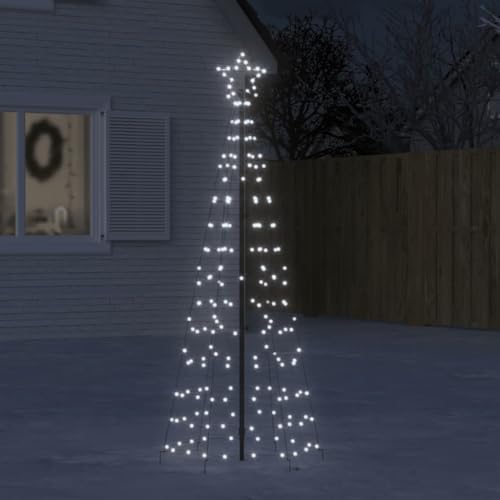 Homgoday LED-Weihnachtsbaum mit Erdspießen Weihnachtsbaum Lichterkette Tannenbaum Lichterbaum Weihnachtsdeko Christbaumbeleuchtung Weihnachtsbeleuchtung 220 LEDs Kaltweiß 180 cm von Homgoday