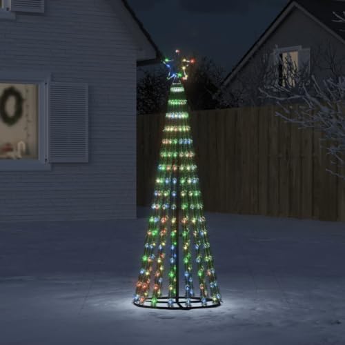 Homgoday Weihnachtsbaum Kegelform Weihnachtsbaum Beleuchtung Christbaumbeleuchtung Weihnachtsbeleuchtung Weihnachtsdeko für Weihnachten, Party275 LEDs Mehrfarbig 180 cm von Homgoday