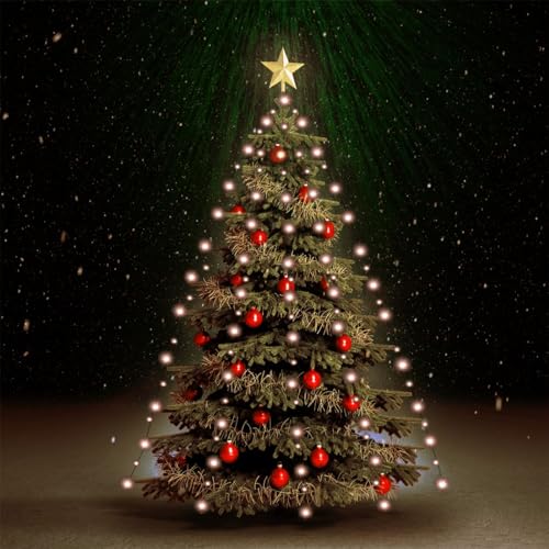 Homgoday Weihnachtsbaumbeleuchtung mit 180 LEDs 180 cm, Weihnachtsdekoration, Weihnachtsbaum, künstlicher Weihnachtsbaum, dünner Ständer von Homgoday