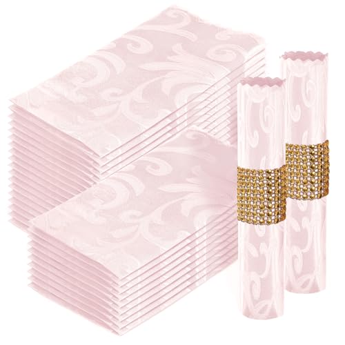 Homiest Damast-Servietten, Jacquard-Satin, 50 x 50 cm, gewellt, quadratisch, seidig, Blush Pink, 50 Stück Homiest Damast-Servietten, Jacquard-Satin, 50 x 50 cm, gewellt, quadratisch, seidig, Blush Pink, 50 Stück von Homiest
