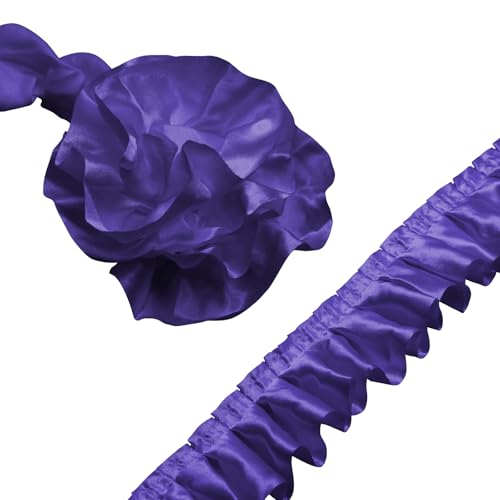 Homiest Rüschenband zum Nähen, 3,8 cm breit, Satin-Stoffbesätze, violetter Rüschenbesatz für Bastelarbeiten, Kleidervorhang, Hochzeit, Kostüm, Kissenbezug, 9,1 m Homiest Rüschenband zum Nähen, 3,8 cm breit, Satin-Stoffbesätze, violetter Rüschenbesatz für Bastelarbeiten, Kleidervorhang, Hochzeit, Kostüm, Kissenbezug, 9,1 m von Homiest