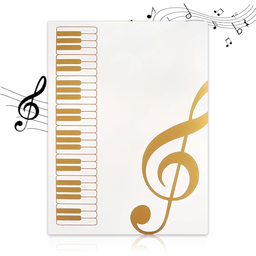 A4 Notenmappe, 31 x 23.5 cm Music Sheet Chormappe, 40 Seiten Sammelmappe für Notenblätter A4, Musiknoten Ordner, Notenaufbewahrung, für Papier, Gemälde, Dokumente (Weiß) von Homirty
