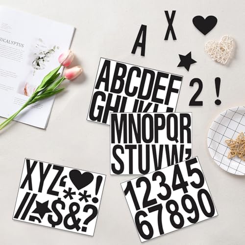 8 Blätter Buchstaben Sticker Klebebuchstaben,4 Inch Leicht anzubringende Zahlen Aufkleber,Wasserfeste Vinyl Sticker,für Poster Briefkästen Basteln DIY Crafts von Homirty