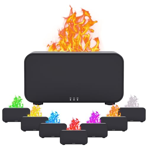 Flammen Aroma Diffuser, Duftöl Diffusor für Ätherische Öle mit 7-Farben-Licht Flammeneffekt, Wasserlose Abschaltautomatik, 120ml Mini Luftbefeuchter für Aromatherapie Schlafzimmer Büro Flammen Aroma Diffuser, Duftöl Diffusor für Ätherische Öle mit 7-Farben-Licht Flammeneffekt, Wasserlose Abschaltautomatik, 120ml Mini Luftbefeuchter für Aromatherapie Schlafzimmer Büro von Homirty