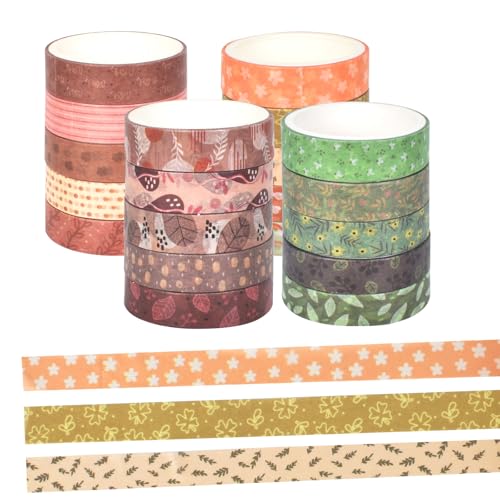 Homirty Washi Tape, 20 Rollen Dekoband Masking Tape, Buntes Klebeband für DIY Handwerk, Scrapbooking, Verpackung von Homirty