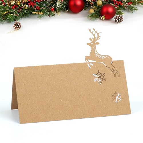 50 Stück Weihnachts-Tischkarten für den Tisch, Weihnachtsnamenskarten für den Tisch, Weihnachten, Elch-Tischkarten, Kraft-Weihnachtstischkarten, Sitzkarten für Hochzeit, Party, Dekoration 50 Stück Weihnachts-Tischkarten für den Tisch, Weihnachtsnamenskarten für den Tisch, Weihnachten, Elch-Tischkarten, Kraft-Weihnachtstischkarten, Sitzkarten für Hochzeit, Party, Dekoration von Homo Trends
