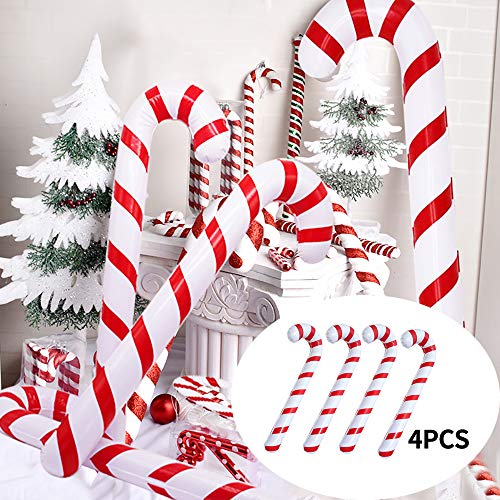 Homo Trends 4Pcs 90CM / 35.4 Zoll aufblasbare Zuckerstangen Neuheit Giant Candy Cane Stick Aufblasbar für Weihnachtsdekoration von Homo Trends