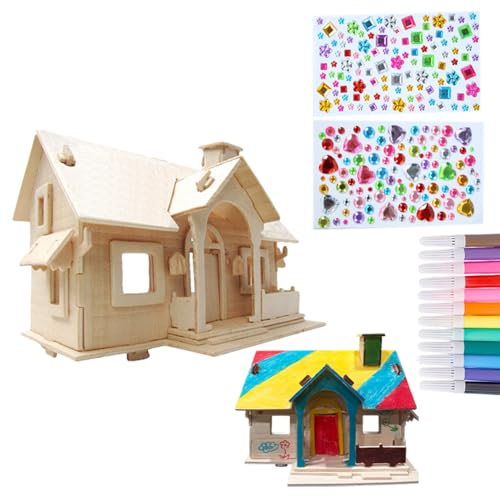 Bastelset Kinder Ab 5 6 7 8 9 10 11 12 Jahre Geschenke Für Mädchen Junge Kindergeburtstag DIY Basteln Set Kreativ Bastelsachen Malen 3D Holzpuzzle Kindergeschenke Holzbausatz Geburtstag von Homorro