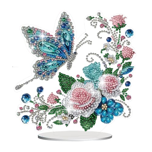 Diamond Painting Erwachsene Kinder Diamant Bastelset Schmetterling Blumen Deko Daiments Bücherregal Wohnzimmer Schlafzimmer Tischdeko Basteln Diamonds Geschenke Mädchen 6 7 8 9 10 11 12 Jahre DIY 5D von Homorro