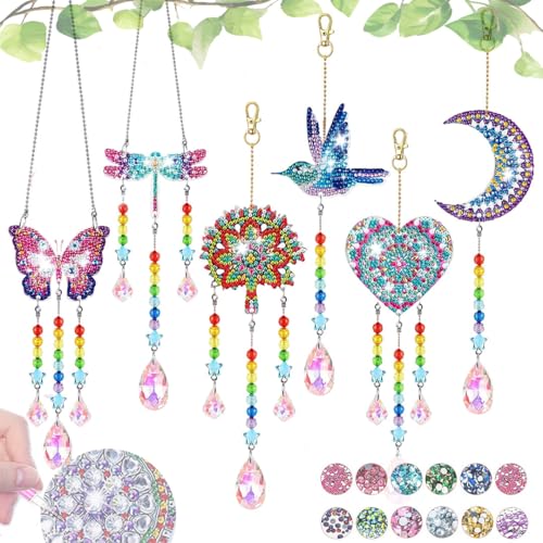Homorro Diamond Painting Diamant Geschenke Mädchen 5 6 7 8 9 10 11 Jahre Kinder Geschenk Kindergeburtstag Bastelset Für Diy Geburtstagsgeschenk Windspiel Schmetterling Fensterbilder Beidseitig von Homorro