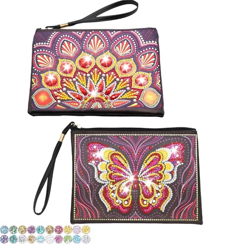 Homorro Diamond Painting Kinder Daiments Diamant Dimonds Geschenke Mädchen 5 6 7 8 10 11 12 Jahre Tasche Bastelset Basteln Schmetterling Diy Geburtstagsgeschenk Kreatives Mandala 5D von Homorro