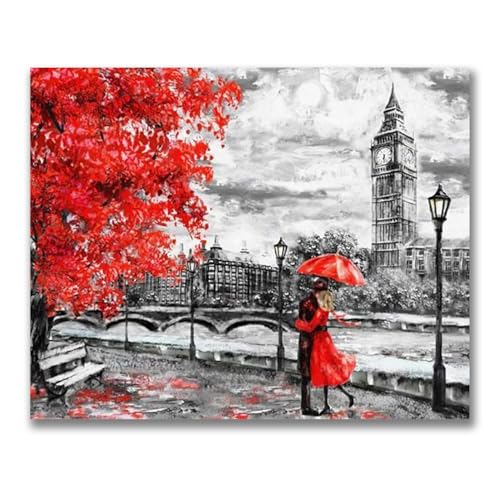 Malen Nach Zahlen Erwachsene Bastelset DIY Set Dekoration 50×40cm Paint by Numbers Basteln Stadtbild Landschaft Kreatives Ölgemälde Teenager Geschenke Für Frauen Geburtstagsgeschenk Geschenkideen von Homorro