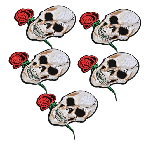 Homoyoyo 1-5 Stück Punk-Rose Aufnäher – Blumenapplikationen Für DIY Nähprojekte Ideal Zur Dekoration Von Jeans T Shirts Und Taschen Einzigartiger Style Für von Homoyoyo