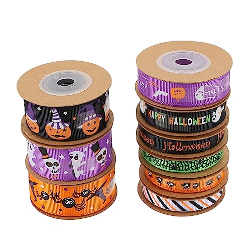 Homoyoyo 1-9 Rollen Halloween Verpackungsband - Bedrucktes Netzband Für Bastelprojekte Und Und Vielseitig Einsetzbar Ideal Für Spinnengeschenke Und Dekoration Robustem von Homoyoyo