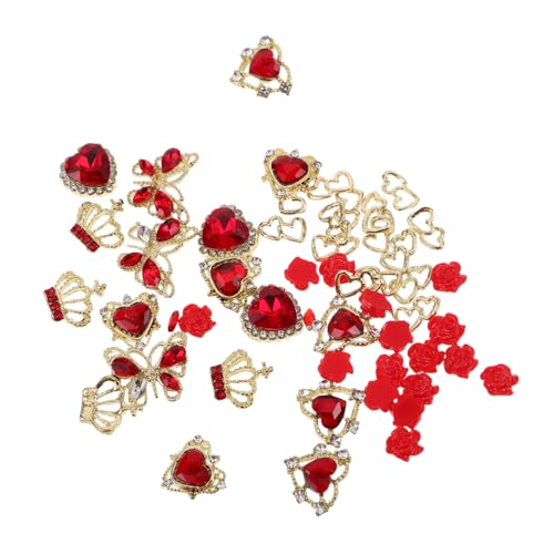 Homoyoyo 1 Box Nagelkunst Zubehör Schmetterlings Nagel Charms Valentinstags Herz Charm Fingernagel Verzierungen Strasssteine ​​Für Nägel Edelsteine Nagelkunst Dekoration von Homoyoyo